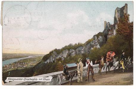Ansichtskarte mit Drachenfels aus der Zeit um 1910