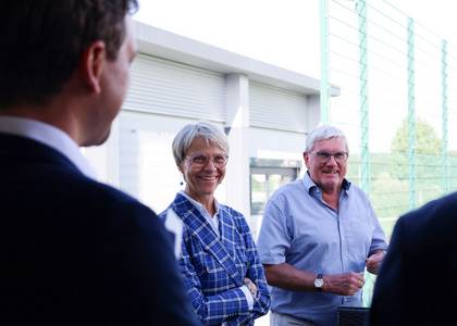 Ministerin Feller und Landrat Sebastian Schuster im Pressegespräch