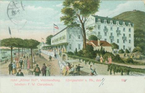 Historische Ansichtskarte vom Rheinufer in Königswinter