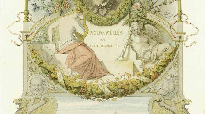 Gedenkblatt, Wolfgang Müller © Siebengebirgsmuseum/Heimatverein scheuren gedenkblatt 1875 mr11 0078