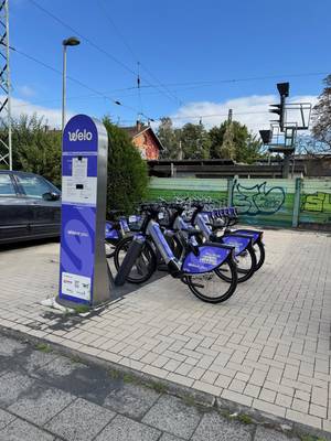 Welo Station in Niederdollendorf © Stadt Königswinter Fahrräder an der Leihstation