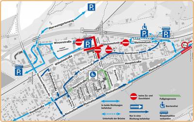 Verkehrsführung Königswinter Altstadt KarteAltstadtSperrung Juni26RZ