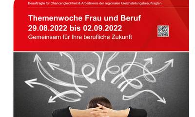 Plakat ThemenwocheFrauBeruf2022 Barrierefrei