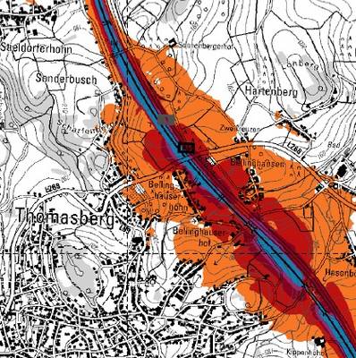 Ausschnitt aus einer Lärmkarte