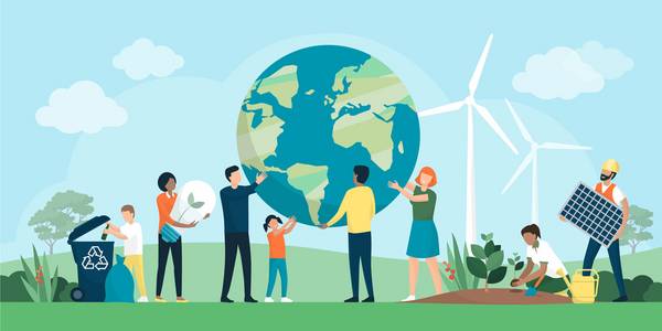 Illustration: Symbole für den Klimaschutz