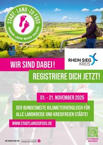 Plakat Stadt.Land.Zu Fuß © Rhein-Sieg-Kreis Aktionsplakat mit allen Infos