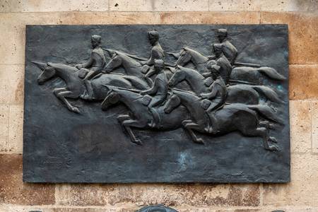 Foto eines Bronzerelief am Alten Zoll in Bonn