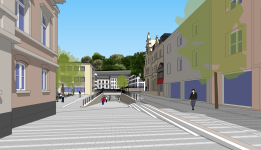 Visualisierung der geplanten Unterführung an der Drachenfelsstraße.