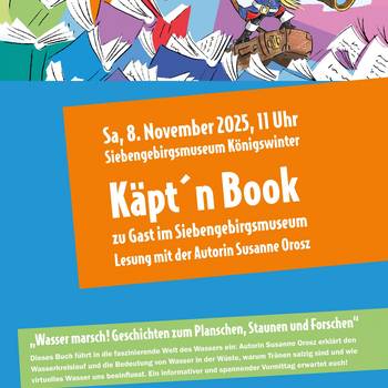 Plakat Käpt´n Book Plakat zur Lesung mit Abbildung des Kapitäns