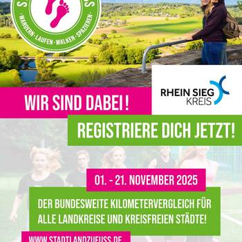 Plakat Stadt.Land.Zu Fuß © Rhein-Sieg-Kreis Aktionsplakat mit allen Infos