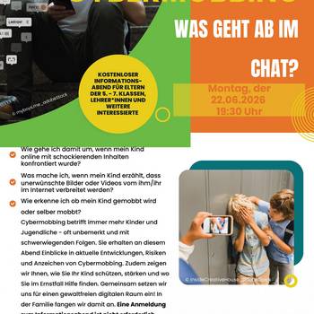Informationsabend Cybermobbing Plakat Cybermobbing