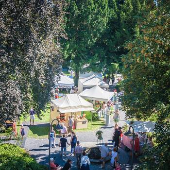Blick von oben auf den Markt