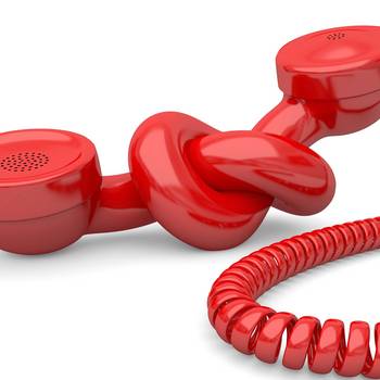 Telefonstörung © fotomek – stock.adobe.com Rotes Telefon mit Knoten in der Leitung