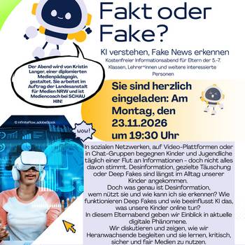 Veranstaltung Eltern und Medien / 23.11.26 Plakat zur Veranstaltung