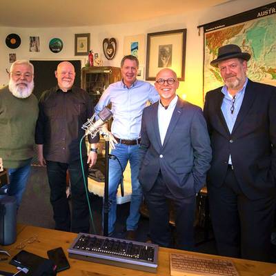 Im Tonstudio: (v.l.) Ulrich Berres, Helmut Reinelt, Peter Wirtz, Johannes Kuchta, Christian Padberg