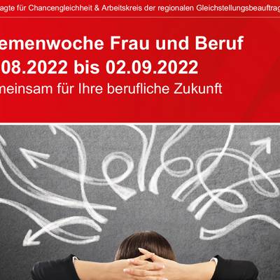 Plakat ThemenwocheFrauBeruf2022 Barrierefrei