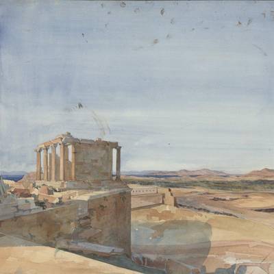 Hermann Nebel (1816–1893), Athen, Akropolis mit Niketempel, 1843, Aquarell