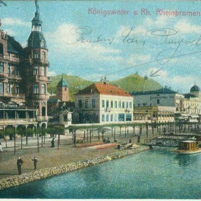 Historische Ansichtskarte der Rheinpromenade Königswinter, um 1900