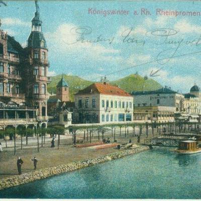 Ansichtskarte Villen am Rhein, um 1900