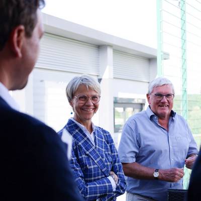 Ministerin Feller und Landrat Sebastian Schuster im Pressegespräch