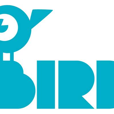 Logo Little Bird, türkiser Vogel, abstrakt