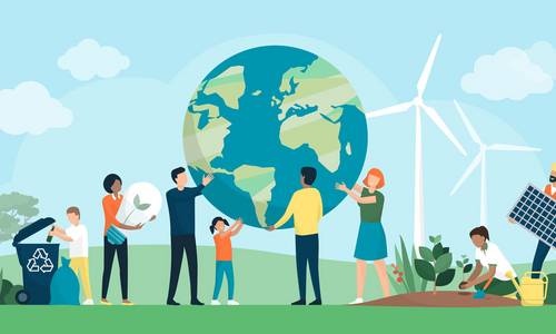 Illustration: Symbole für den Klimaschutz