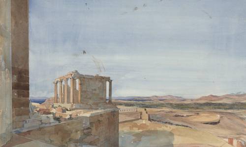 Hermann Nebel (1816–1893), Athen, Akropolis mit Niketempel, 1843, Aquarell