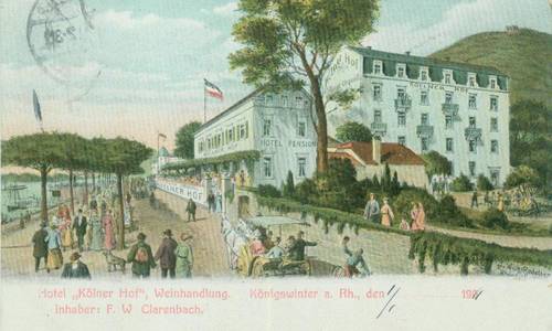 Historische Ansichtskarte vom Rheinufer in Königswinter