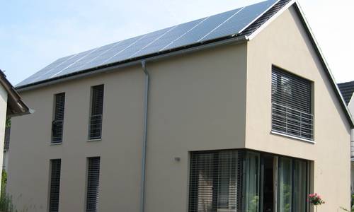 Das Bild zeigt das Passivhaus, was im Rahmen der tag der offenen tür besichtigt werden kann