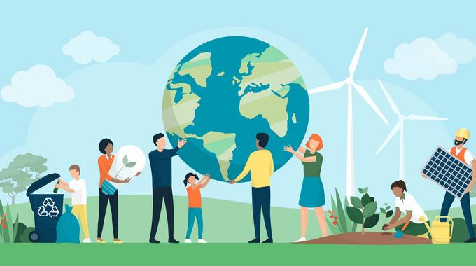 Illustration: Symbole für den Klimaschutz
