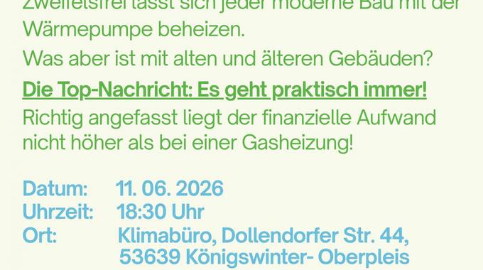 Plakat mit Infos zum Wärmepumpentag