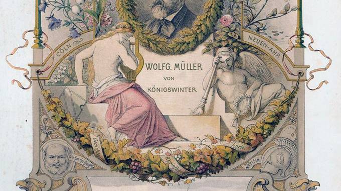 Caspar Scheuren: Wolfgang Müller, Farblithografie, 1875 © Siebengebirgsmuseum/Heimatverein Siebengebirge Caspar Scheuren: Wolfgang Müller, Farblithografie, 1875